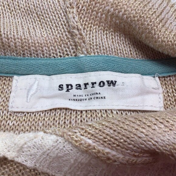 SPARROW ANTHROPOLOGIE Cardigan Sweater Hoodie Size Small Beige Print - Picture 7 of 10